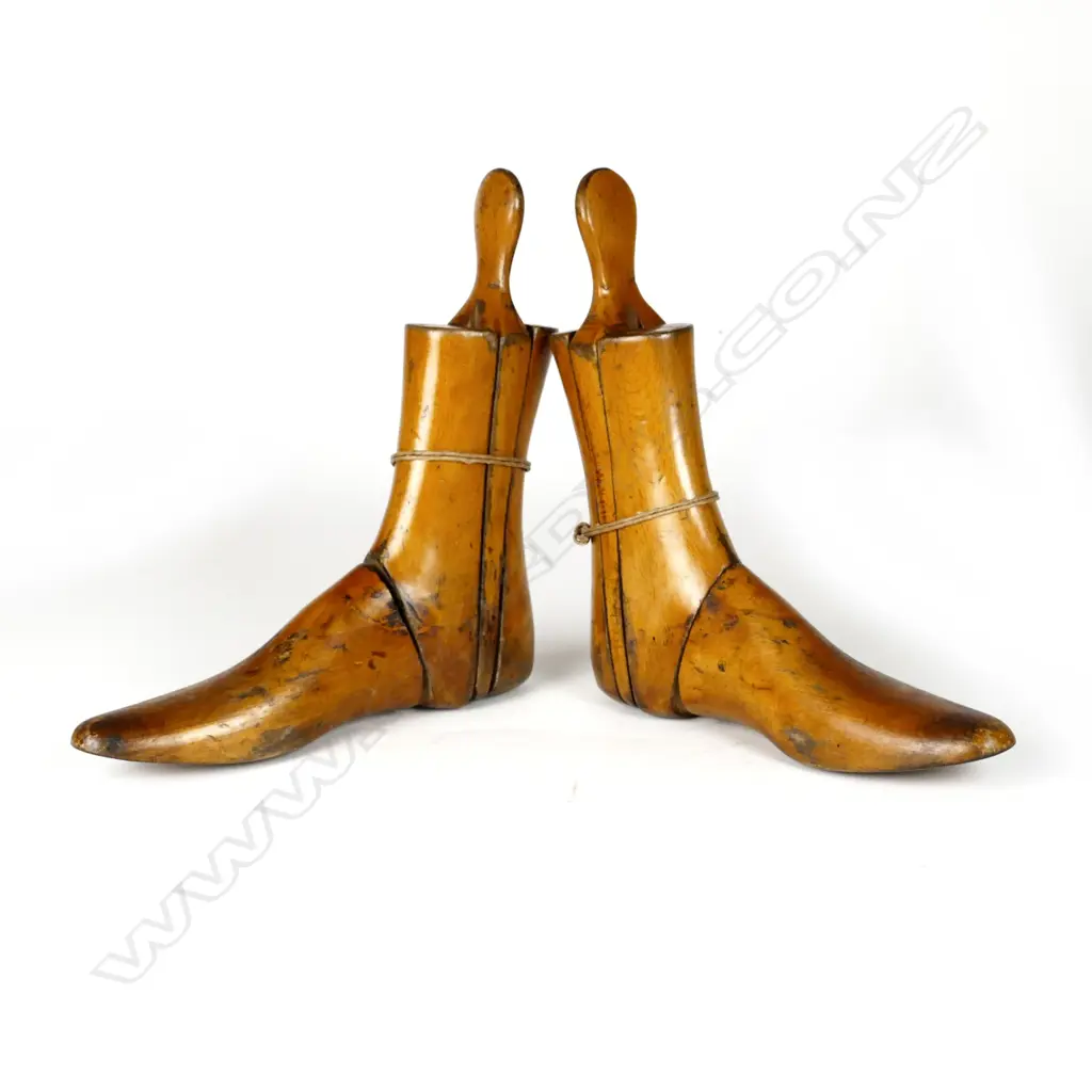A pair of English vintage teak wood riding boot stretchers Image 1++