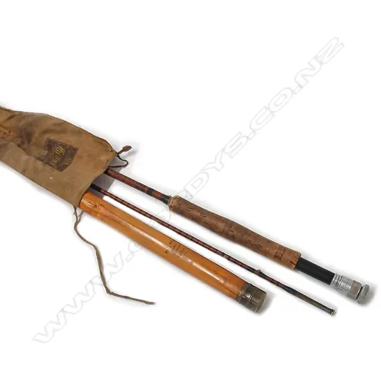 A vintage Hardy ‘Crown Houghton’ three piece fly rod with spare tip