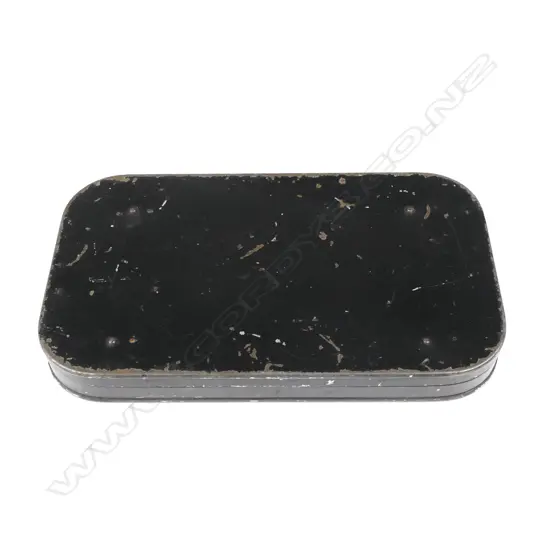 A c.1882-1884 Malloch black japanned fly box