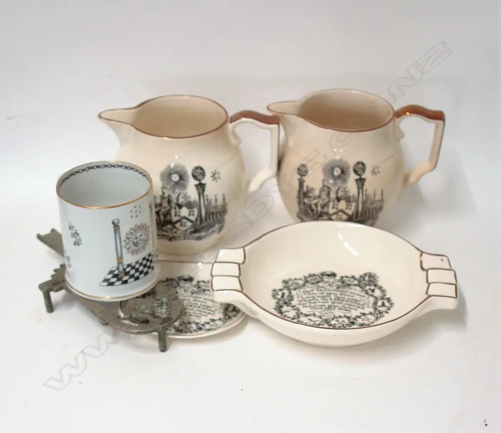 Six vintage Masonic Lodge items Image 1++