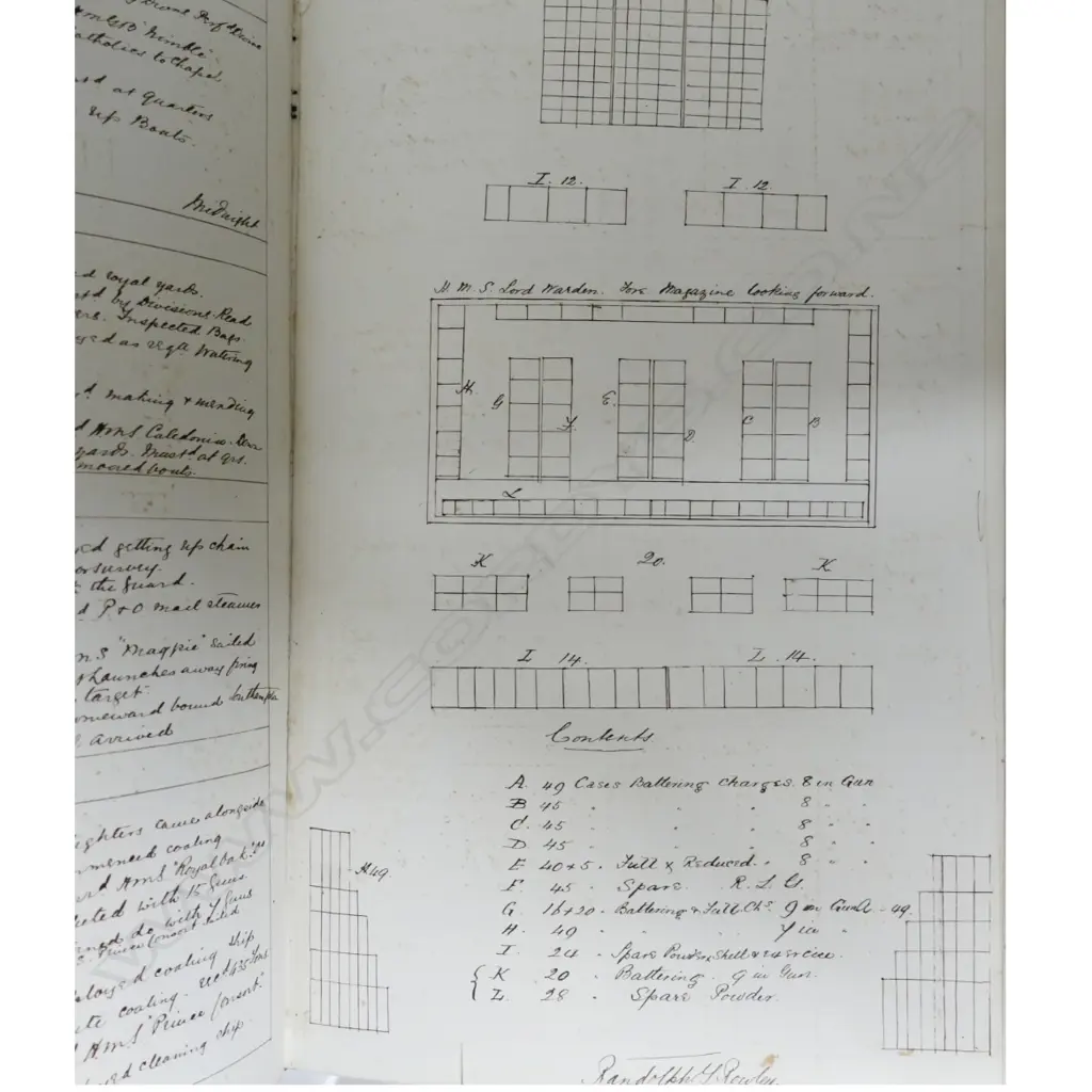A 19thC leather bound and hand recorded ship's log Image 1++