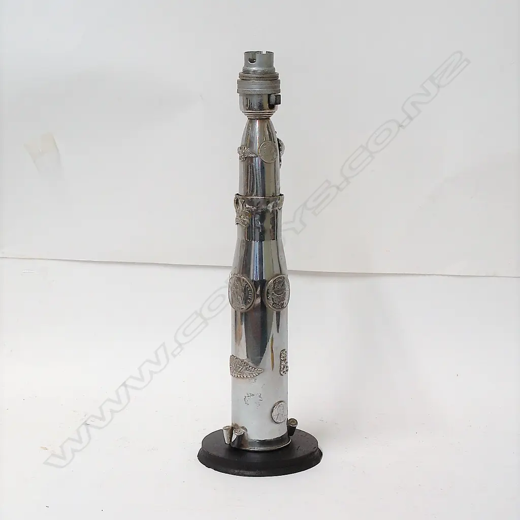 A WWII Trench Art projectile lamp base Image 1++