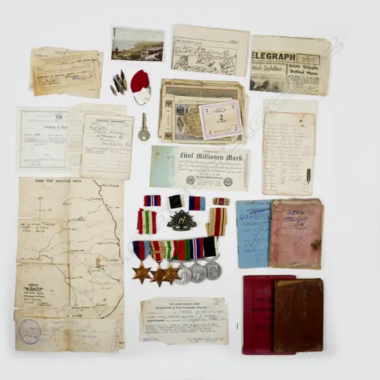 Military ephemera and medal group to 4564 L/Cpl John Noel Atkinson