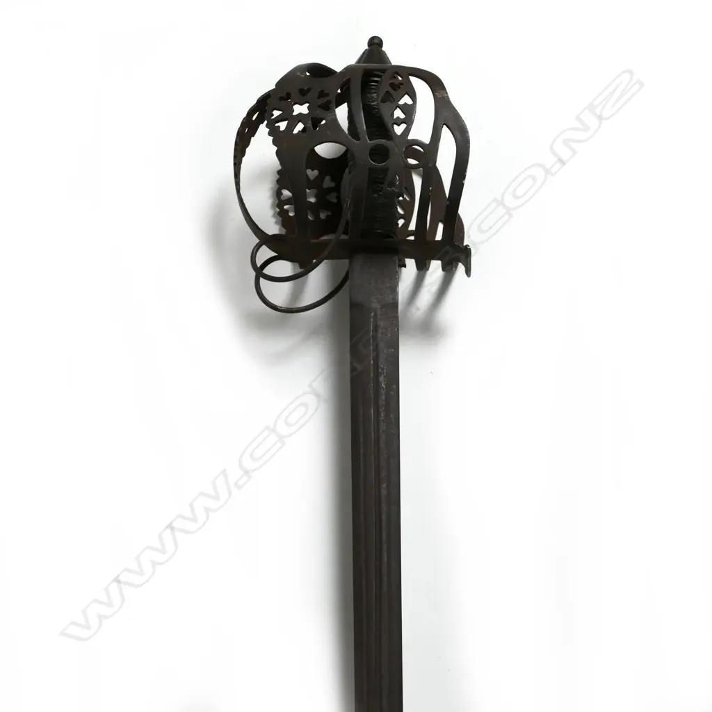 A vintage replica of an 18thC Scottish basket hilt sword Image 1++