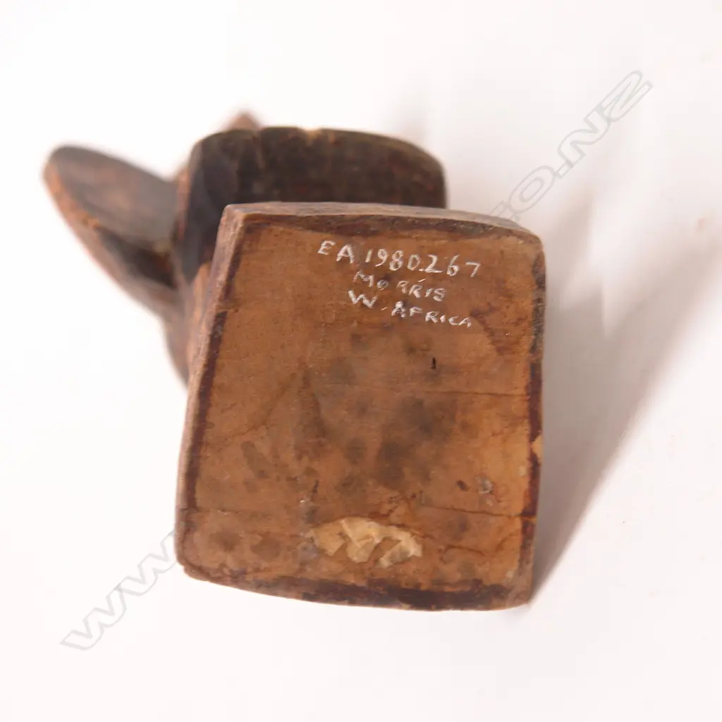 An old West African (Senufo) carved wood horn bill fertility sculpture Image 1++