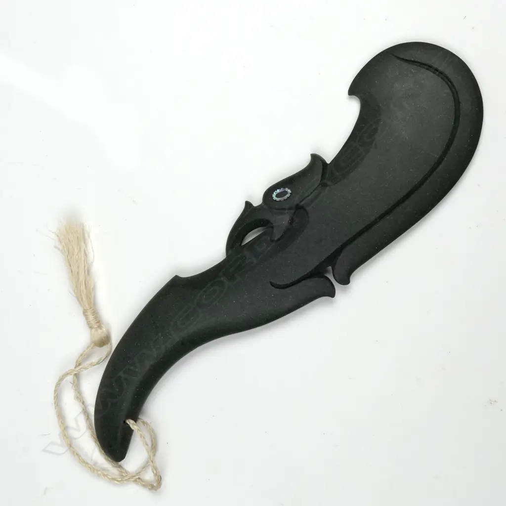 An Akapita Scully carved basalt wahaika sculpture Image 1++