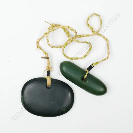 Two pieces of contemporary carved pounamu