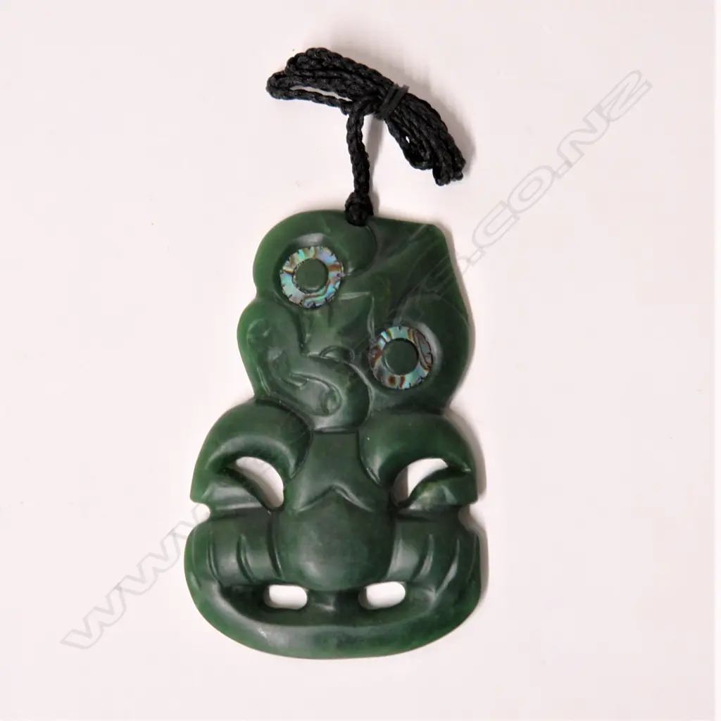 A Raponi Wilson carved pounamu hei tiki Image 1++