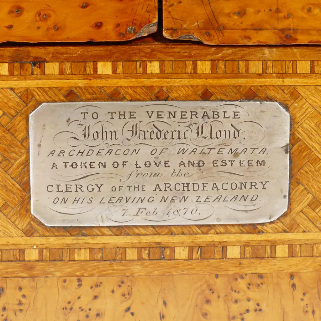 An impressive Anton Seuffert desktop writing compendium of New Zealand native timbers Image 1++