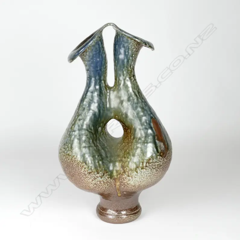A large N.Z. organic form vase of double pitcher shape Image 1++