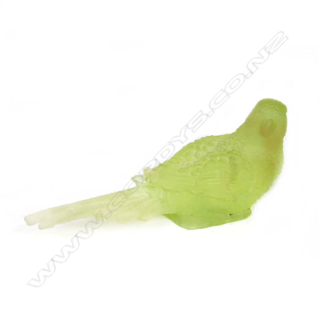 A cast glass green budgie Image 1++