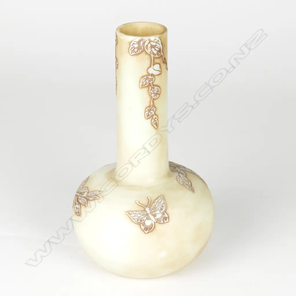 A Victorian Thomas Webb & Sons milk glass cameo bottle vase Image 1++