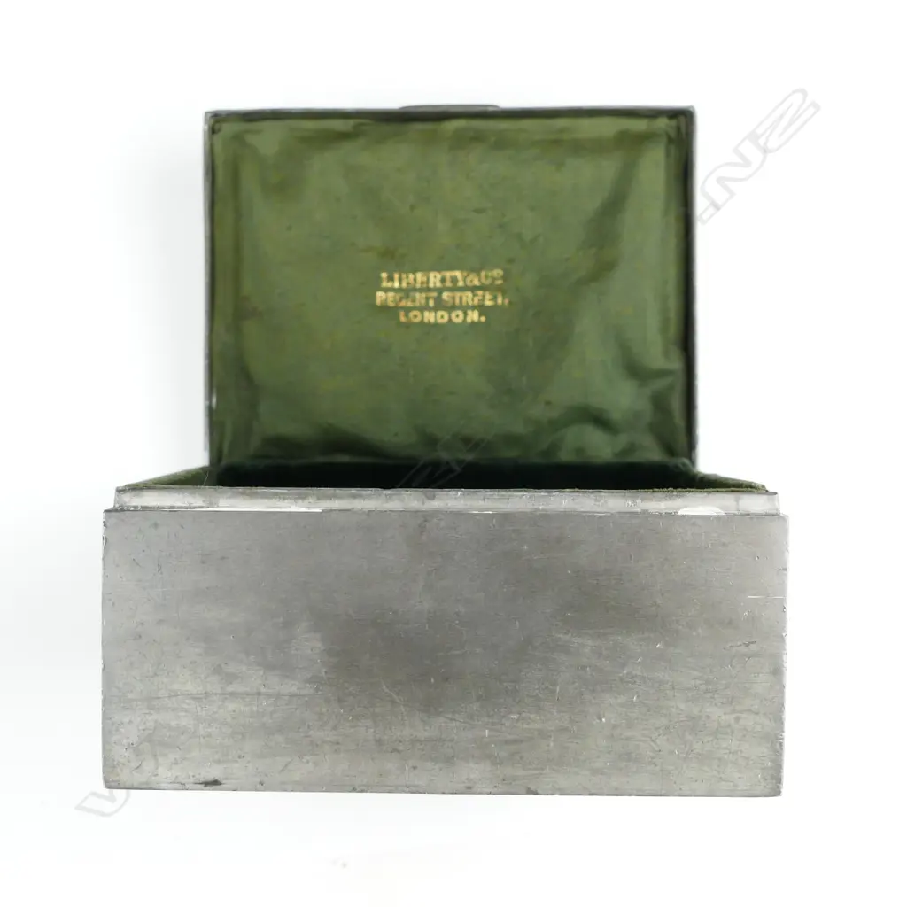 A Tudric pewter and enamel square box Image 1++