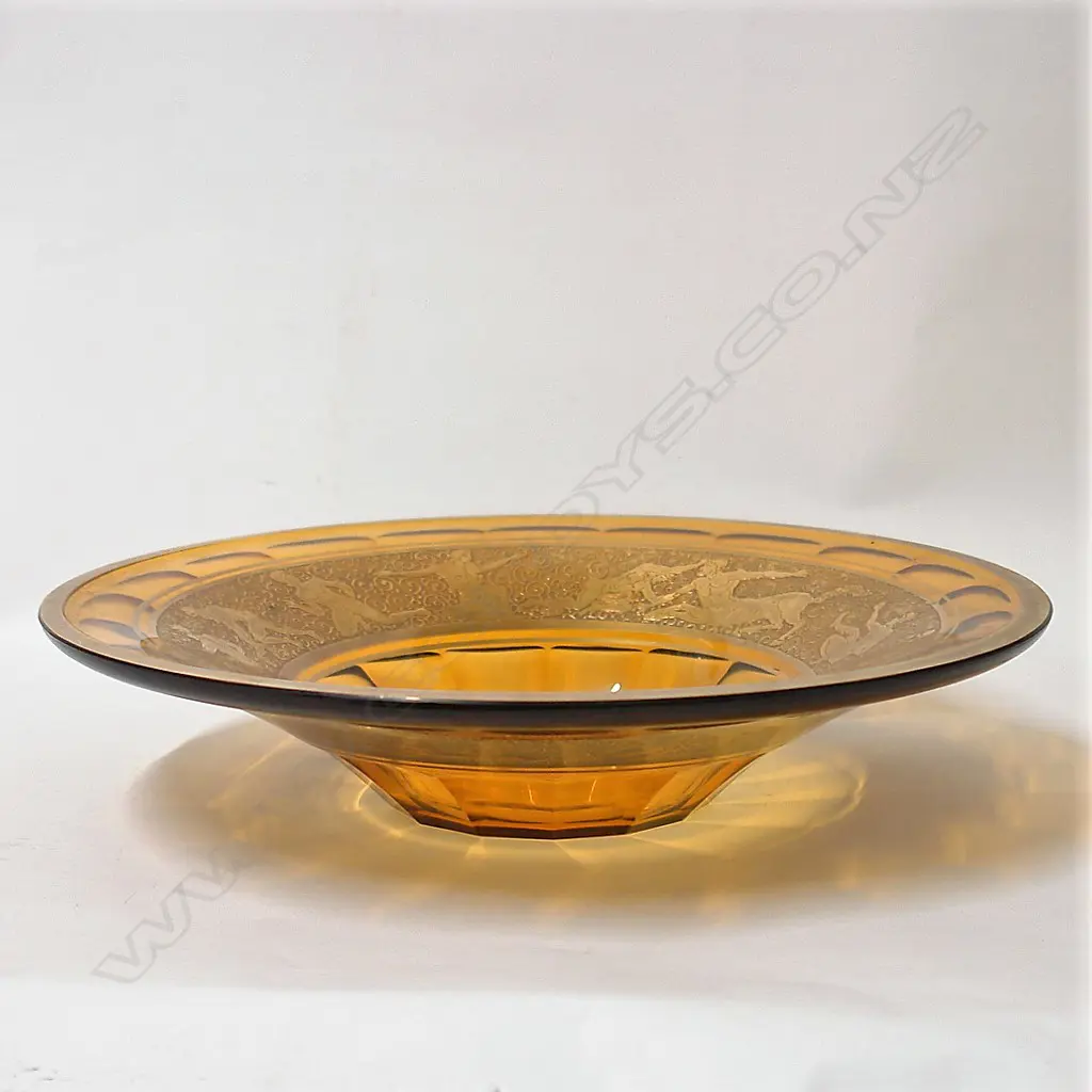 Moser Karlsbad amber glass flared bowl Image 1++