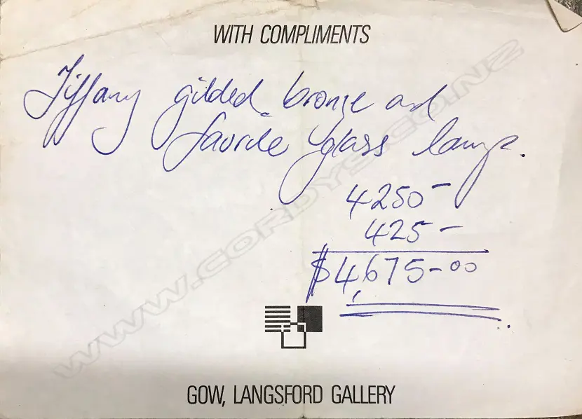 A Tiffany Favrile Harp desk lamp Image 1++