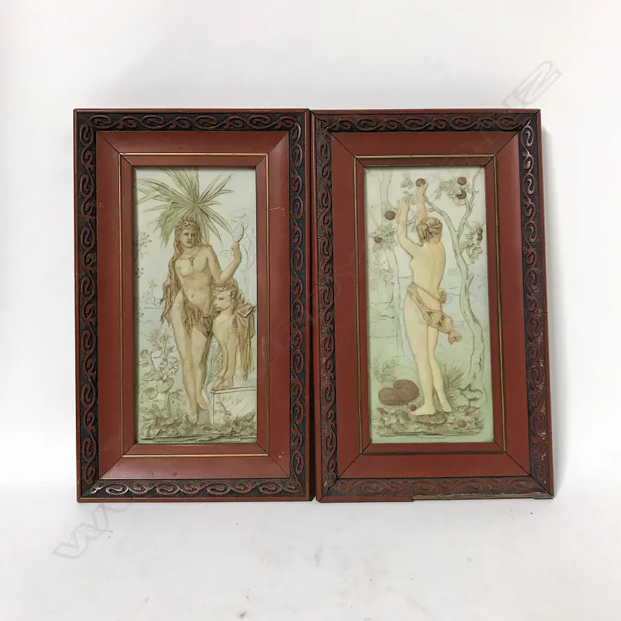 Two Edwardian framed Parian plaques Image 1++