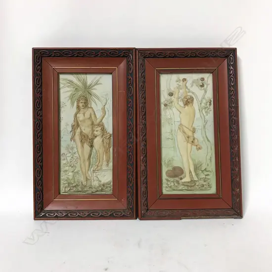 Two Edwardian framed Parian plaques