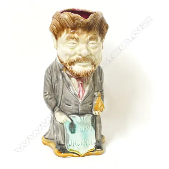 A French polychrome porcelain political Toby jug