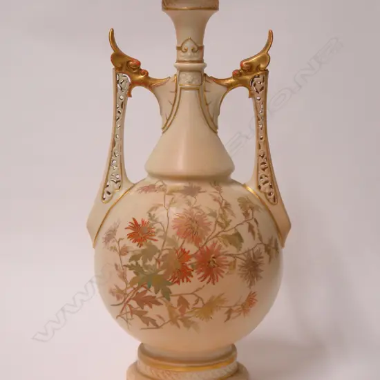 A Victorian Royal Worcester large urn form vase