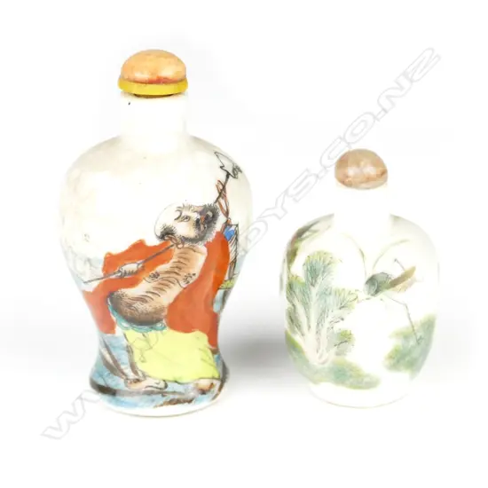 Two Chinese porcelain snuff bottles