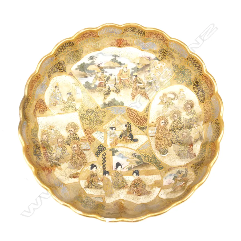A Meiji period Satsuma fluted bowl Image 1++