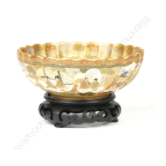 A Meiji period Satsuma fluted bowl