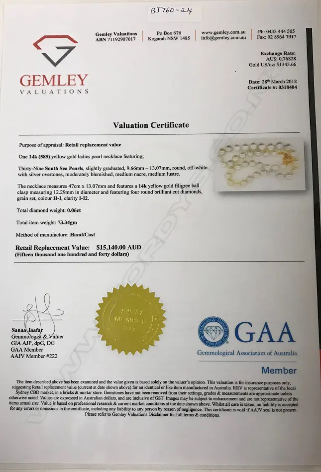 A South Sea pearl necklace Image 1++