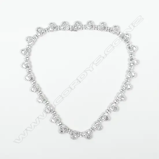 An impressive 18ct. white gold and diamond necklace