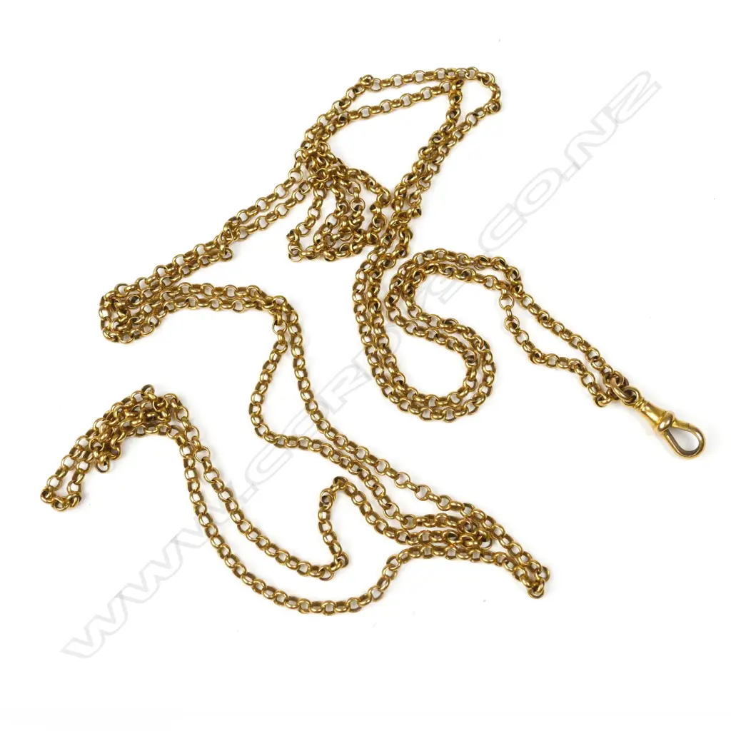 A c.1900 rolled gold muff chain Image 1++