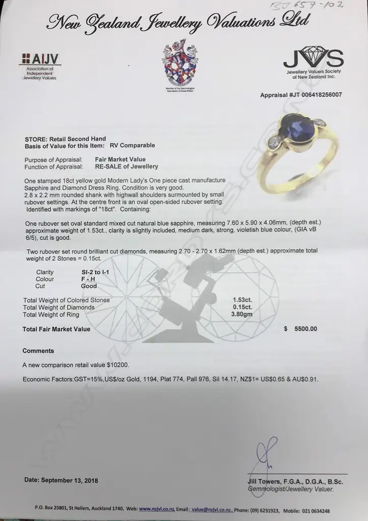 An 18ct sapphire and diamond ring Image 1++