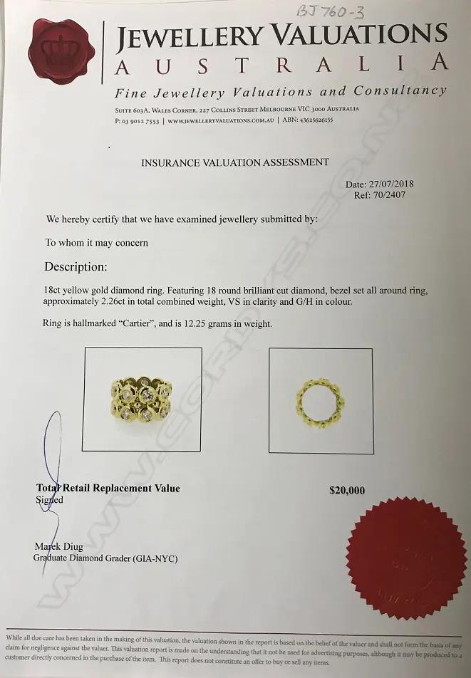 An 18ct. gold Cartier diamond ring Image 1++