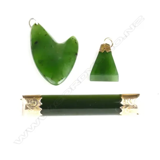 Three pounamu pieces