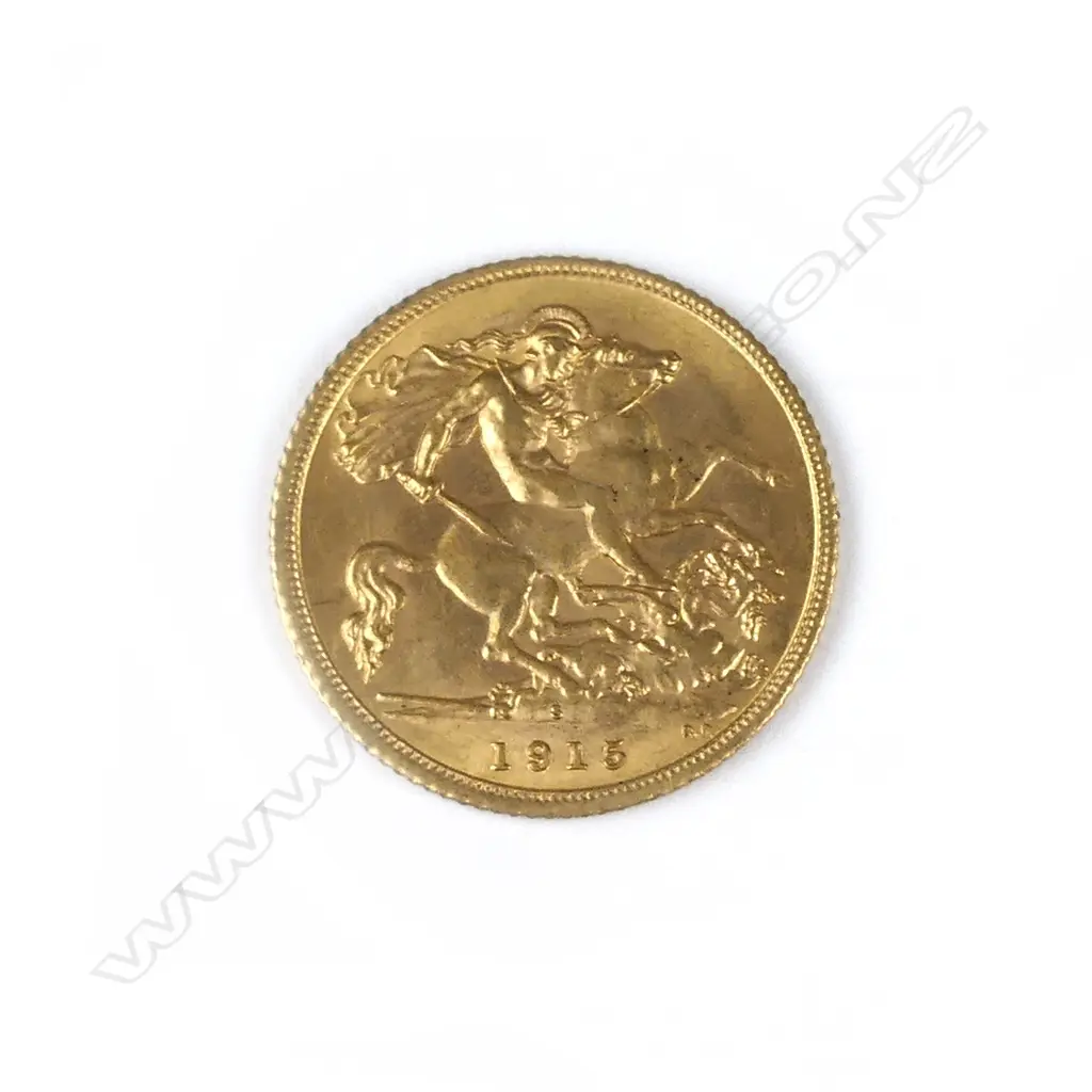 A 1915 gold half-sovereign Image 1++