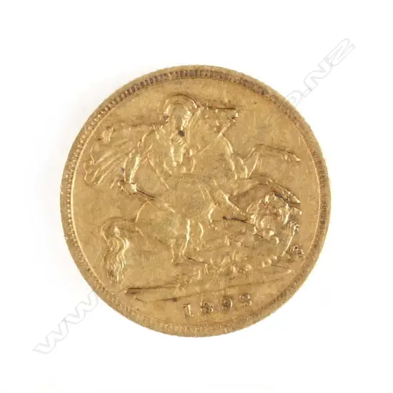 An 1893 gold half sovereign
