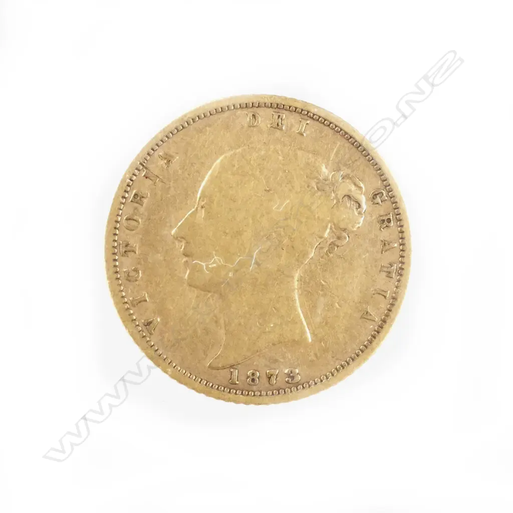 An 1873 gold half sovereign Image 1++