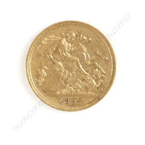 An 1897 gold half sovereign