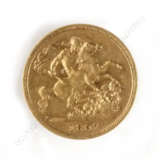 An 1897 gold half sovereign