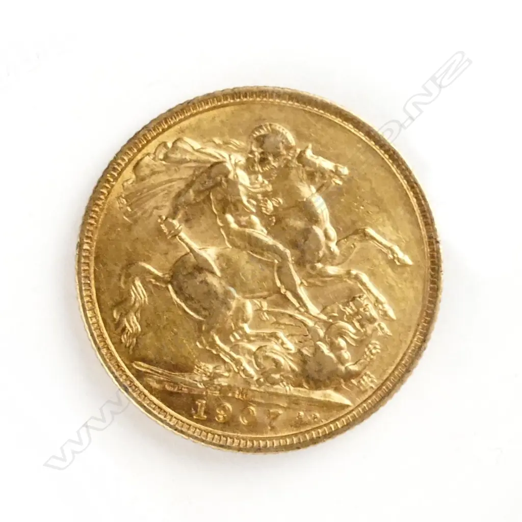 A 1907 gold full sovereign Image 1++