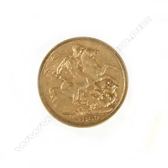 An 1889 gold full sovereign