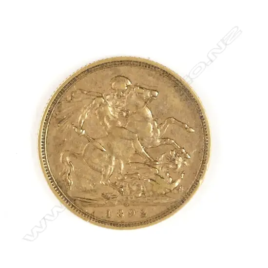 An 1892 gold full sovereign