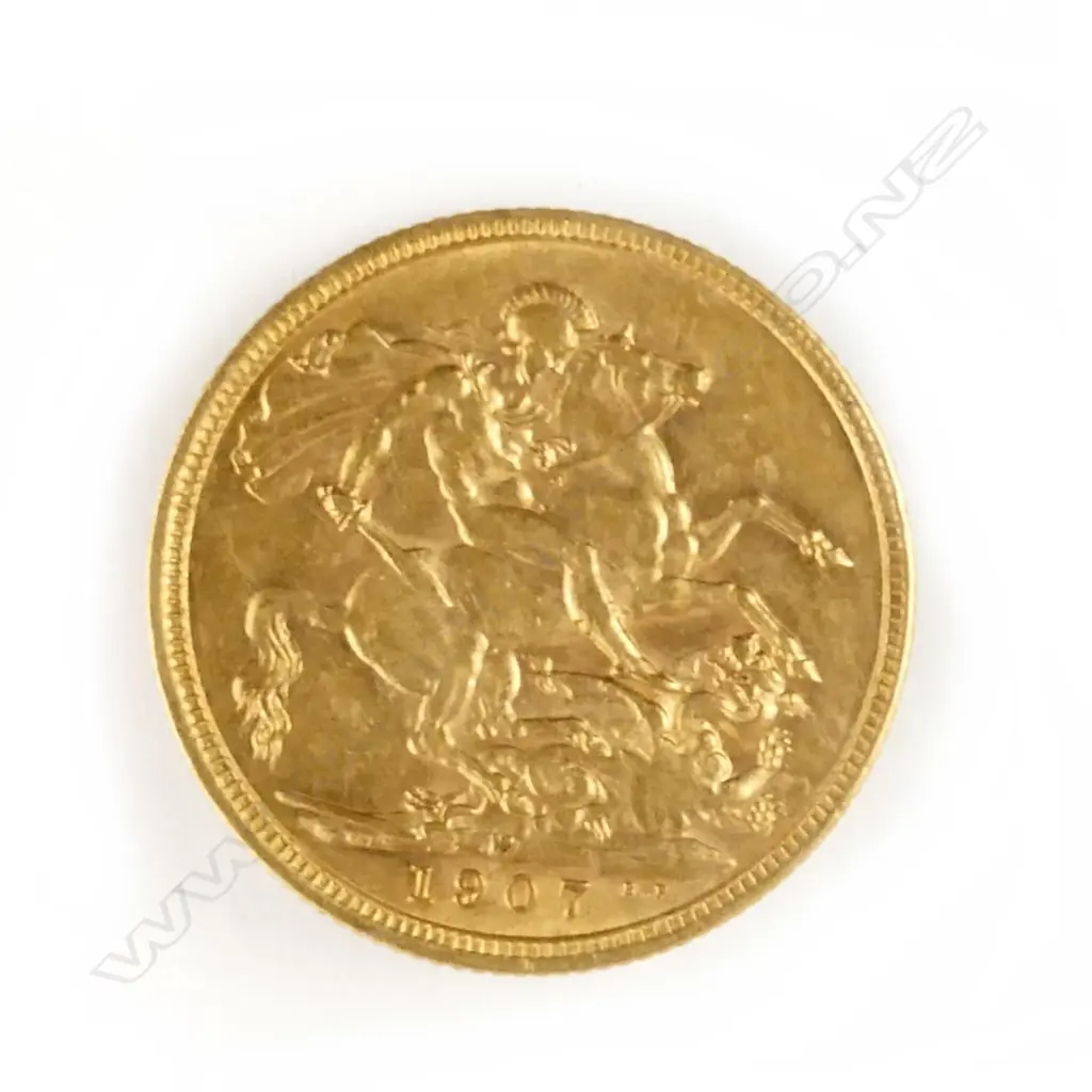 A 1907 gold full sovereign Image 1++