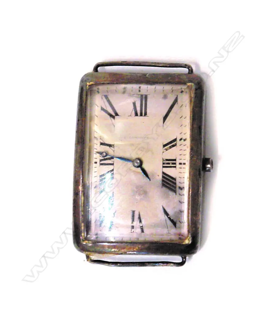 A 1920s/30s Longines gent's Art Deco tank form silver wristwatch Image 1++