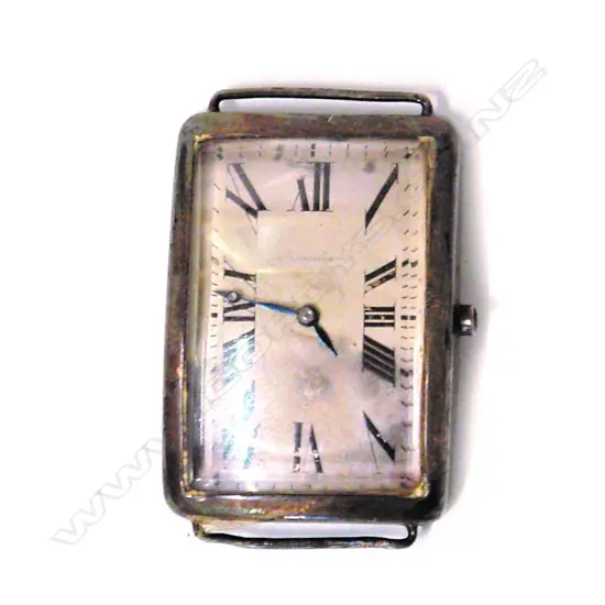 A 1920s/30s Longines gent's Art Deco tank form silver wristwatch