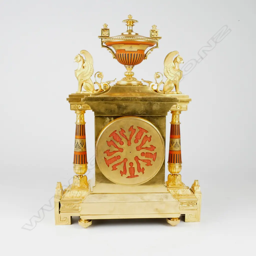 A 19thC French bronze ormolu neo-classical mantel clock Image 1++