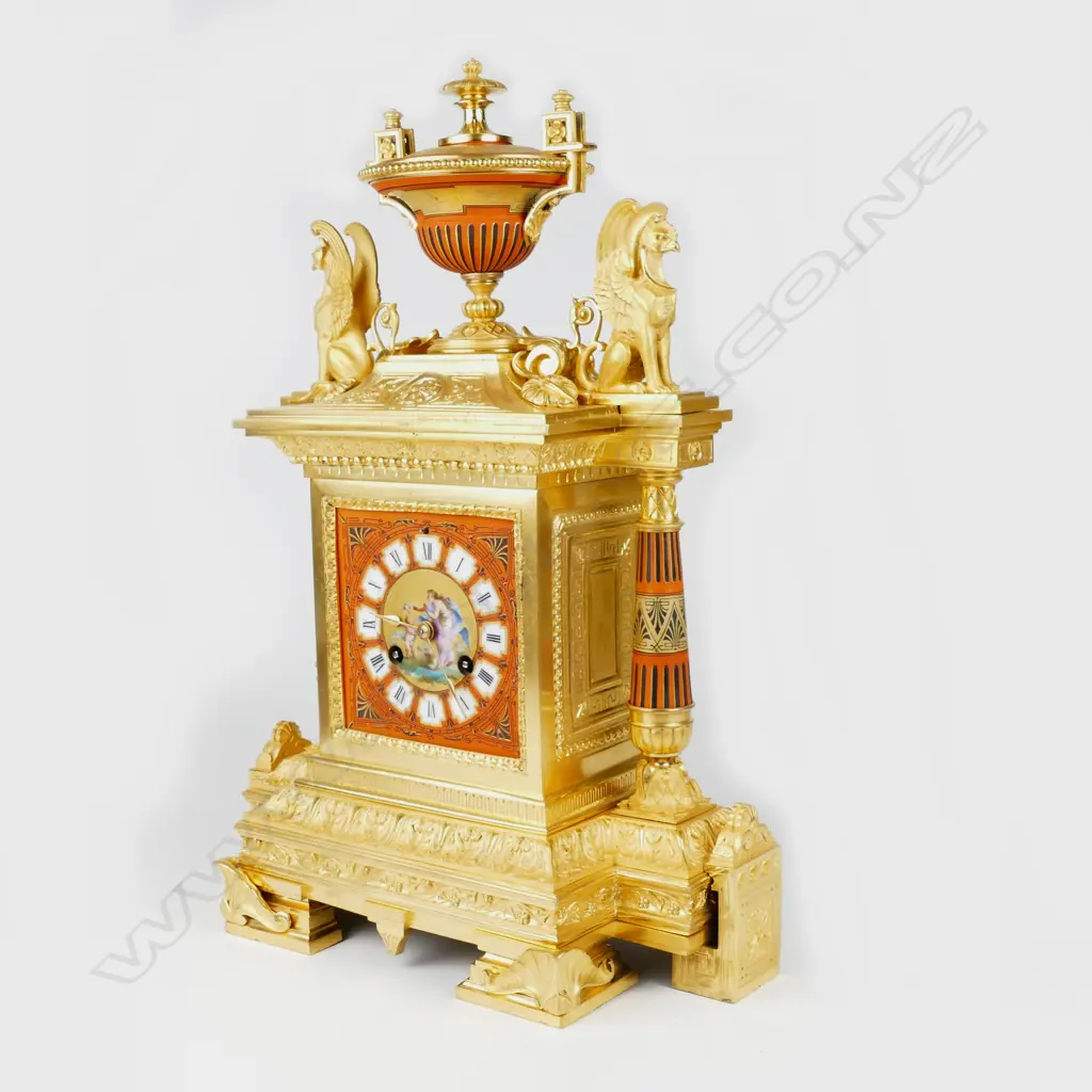 A 19thC French bronze ormolu neo-classical mantel clock Image 1++