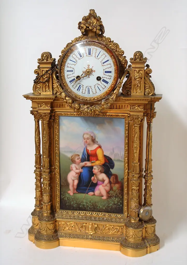 A mid-19thC quality French architectural ormolu mantel clock Image 1++