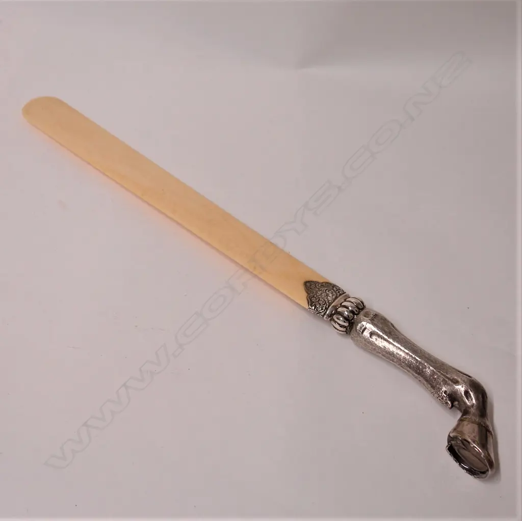 A late Victorian fine equine themed silver and ivory page turner Image 1++