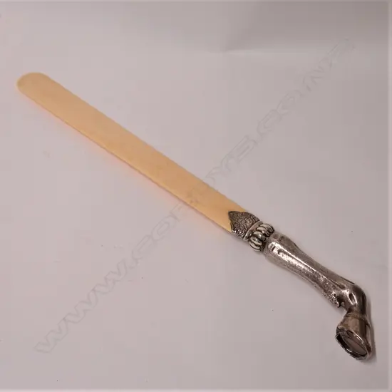 A late Victorian fine equine themed silver and ivory page turner