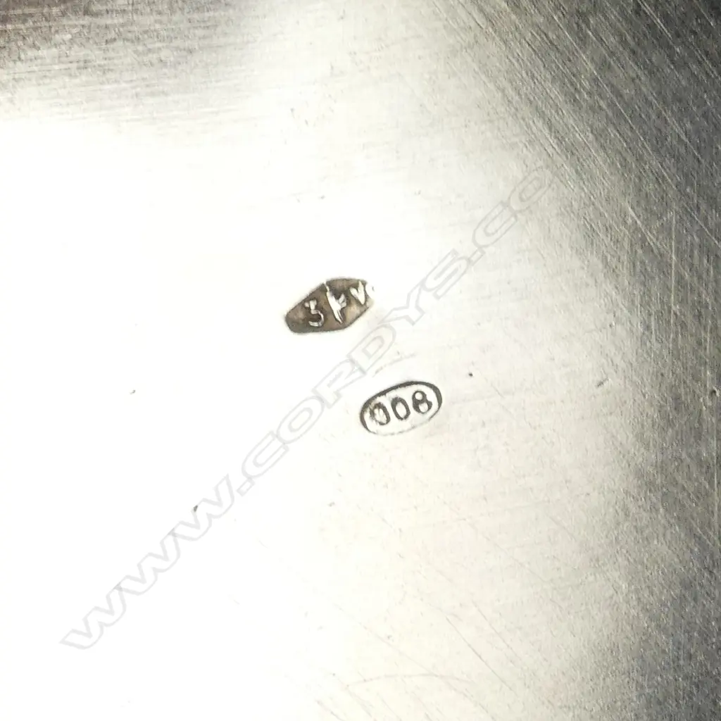 A three-piece Italian .800 silver tea set Image 1++