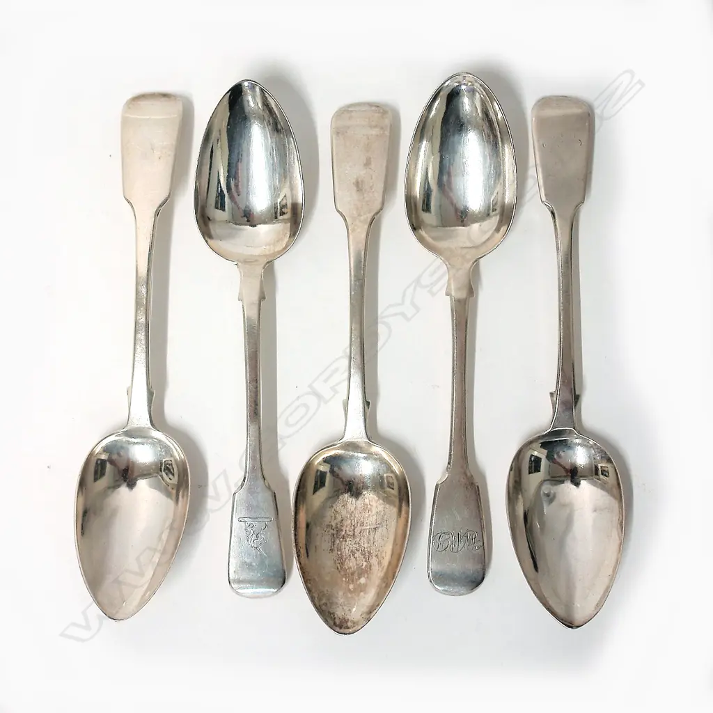 Five William IV silver tablespoons Image 1++